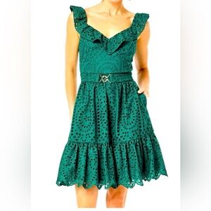 Lilly Pulitzer Teal Eyelet Midi Dress
